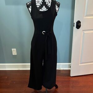 Caution To The Wind Black Belted Jumpsuit
